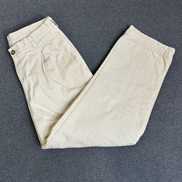 L.L. Bean Other - L.L. Bean Double L Comfort Waist Pants Mens 30x28 Beige Khaki Flannel Lined